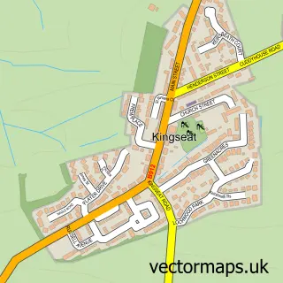 Street map sample of Kingseat, Fife