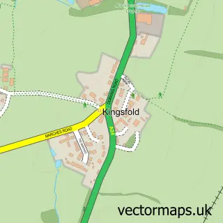 Street map sample of Kingsfold, West Sussex