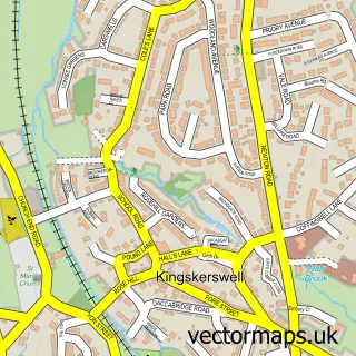 Street map sample of Kingskerswell, Devon
