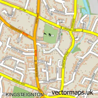 Street map sample of Kingsteignton, Devon
