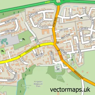 Street map sample of Kingston Bagpuize, Oxfordshire