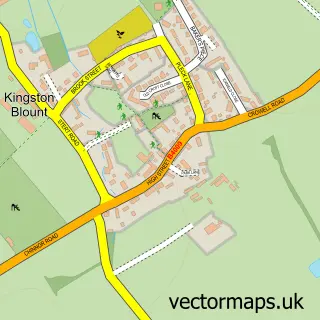 Street map sample of Kingston Blount, Oxfordshire