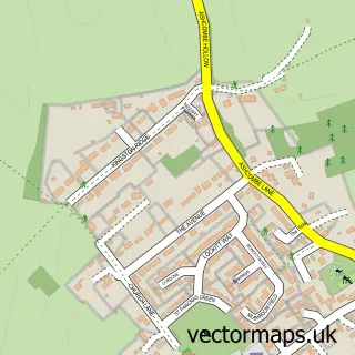 Street map sample of Kingston near Lewes, East Sussex