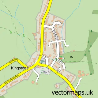 Street map sample of Kingstone, Staffordshire