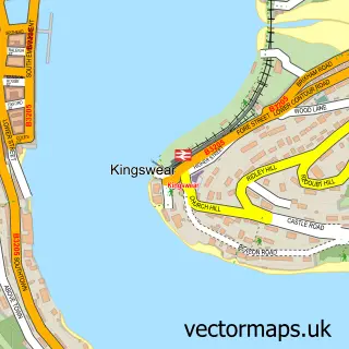 Street map sample of Kingswear, Devon