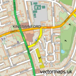 Street map sample of Kingswinford, West Midlands