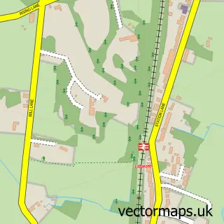 Street map sample of Kingswood, Warwickshire