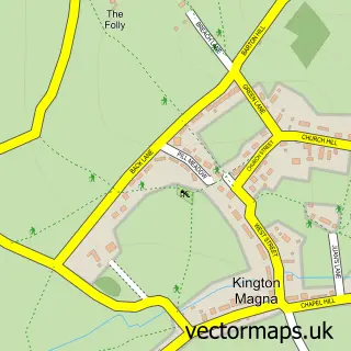 Street map sample of Kington Magna, Dorset