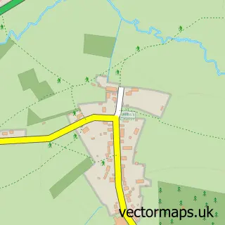 Street map sample of Kington, Worcestershire
