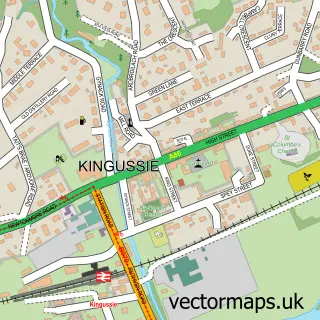 Street map sample of Kingussie, Inverness