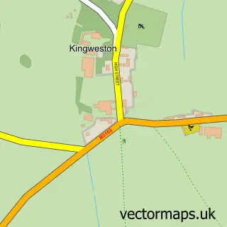 Street map sample of Kingweston, Somerset