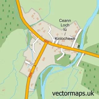 Street map sample of Kinlochewe, Ross and Cromarty