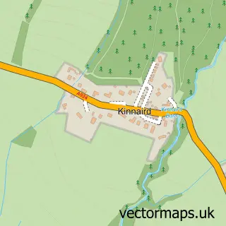 Street map sample of Kinnaird, Perth and Kinross