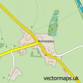 Street map sample of Kinnersley, Worcestershire