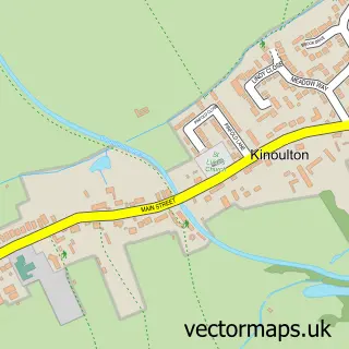 Street map sample of Kinoulton, Nottinghamshire