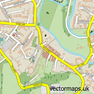Street map sample of Kinver, Staffordshire