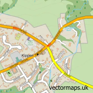 Street map sample of Kippen, Stirling and Falkirk