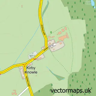 Street map sample of Kirby Knowle, North Yorkshire