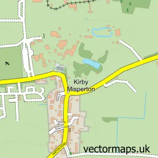 Street map sample of Kirby Misperton, North Yorkshire