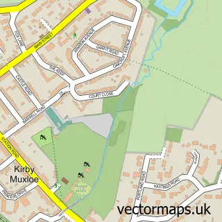 Street map sample of Kirby Muxloe, Leicestershire