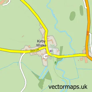 Street map sample of Kirby Wiske, North Yorkshire