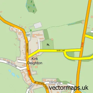 Street map sample of Kirk Deighton, North Yorkshire