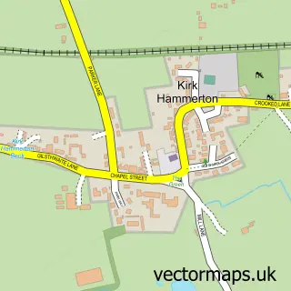 Street map sample of Kirk Hammerton, North Yorkshire