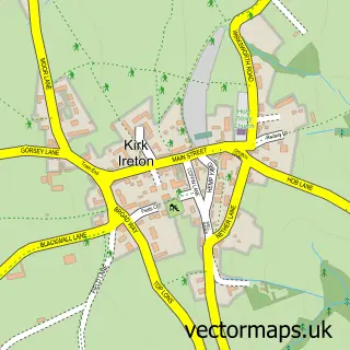 Street map sample of Kirk Ireton, Derbyshire
