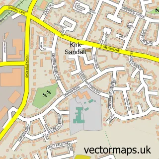 Street map sample of Kirk Sandall, South Yorkshire