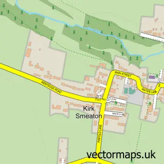 Street map sample of Kirk Smeaton, North Yorkshire