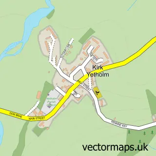 Street map sample of Kirk Yetholm, Roxburgh, Ettrick and Lauderdale