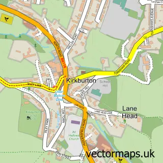 Street map sample of Kirkburton, West Yorkshire