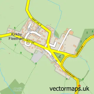 Street map sample of Kirkby Fleetham, North Yorkshire