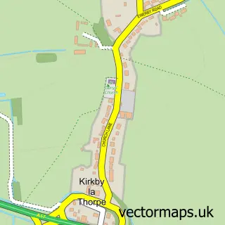Street map sample of Kirkby la Thorpe, Lincolnshire