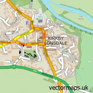 Street map sample of Kirkby Lonsdale, Cumbria