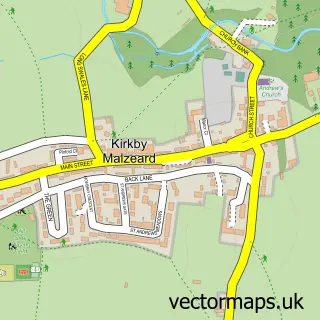 Street map sample of Kirkby Malzeard, North Yorkshire