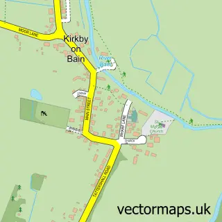 Street map sample of Kirkby on Bain, Lincolnshire