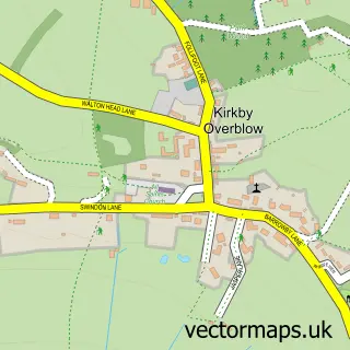 Street map sample of Kirkby Overblow, North Yorkshire