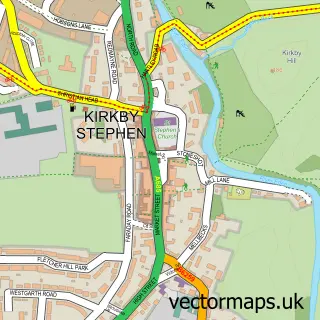 Street map sample of Kirkby Stephen, Cumbria