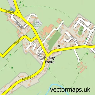 Street map sample of Kirkby Thore, Cumbria