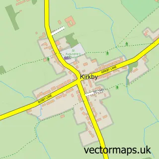 Street map sample of Kirkby, North Yorkshire