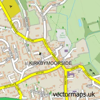 Street map sample of Kirkbymoorside, North Yorkshire