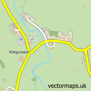 Street map sample of Kirkgunzeon, The Stewartry of Kirkcudbright