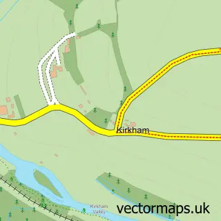 Street map sample of Kirkham, North Yorkshire
