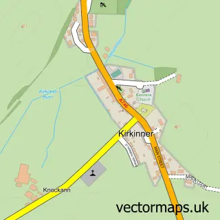 Street map sample of Kirkinner, Wigtown