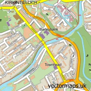 Street map sample of Kirkintilloch, Dunbartonshire
