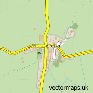Street map sample of Kirkland, Cumbria