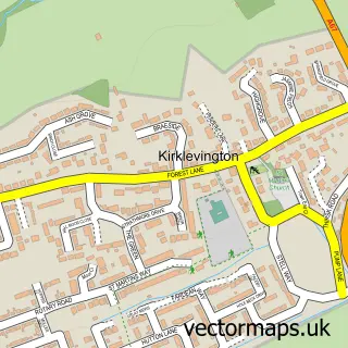 Street map sample of Kirklevington, North Yorkshire