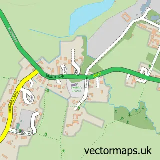 Street map sample of Kirklington, Nottinghamshire