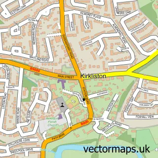 Street map sample of Kirkliston, City of Edinburgh